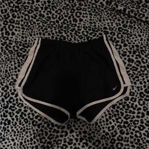 Nike Women's Black and White Athletic Shorts